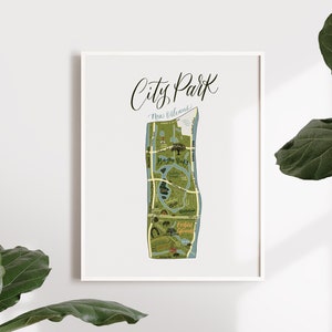 City Park, New Orleans Art Print - Hand lettered - Map of City Park - New Orleans - Louisiana - Typographic Map