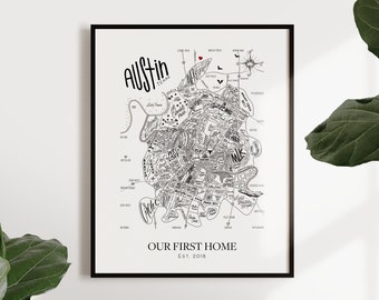 Housewarming Gift Customized, New Home Owner Gift, Closing Gift, Custom Map Gift For Couple, Gift for New Homeowner, New Home Gift