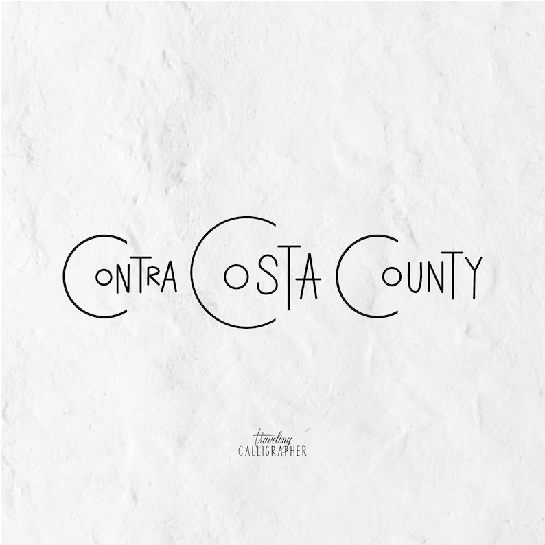 Contra Costa County Map Print Handlettered Map of East Bay Etsy