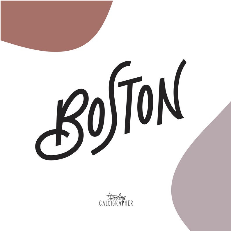 Boston, MA Illustrated Map Print Boston Map Map of Boston MIT Harvard Typographic Map Cartography Font Map image 2