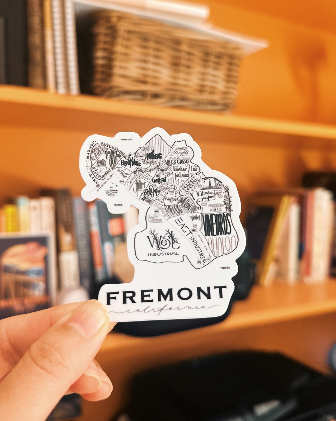 Fremont, CA Map Sticker | Die-cut Water Bottle, Window, Skateboard, Car ...