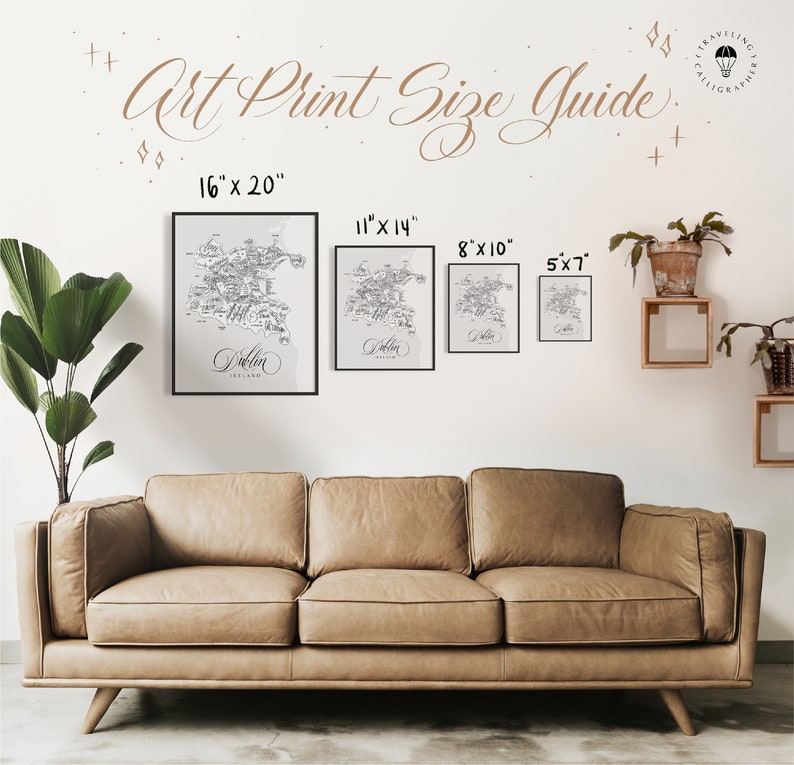 Dublin Ireland Illustrated Map Print 24 Postal Codes Map Etsy