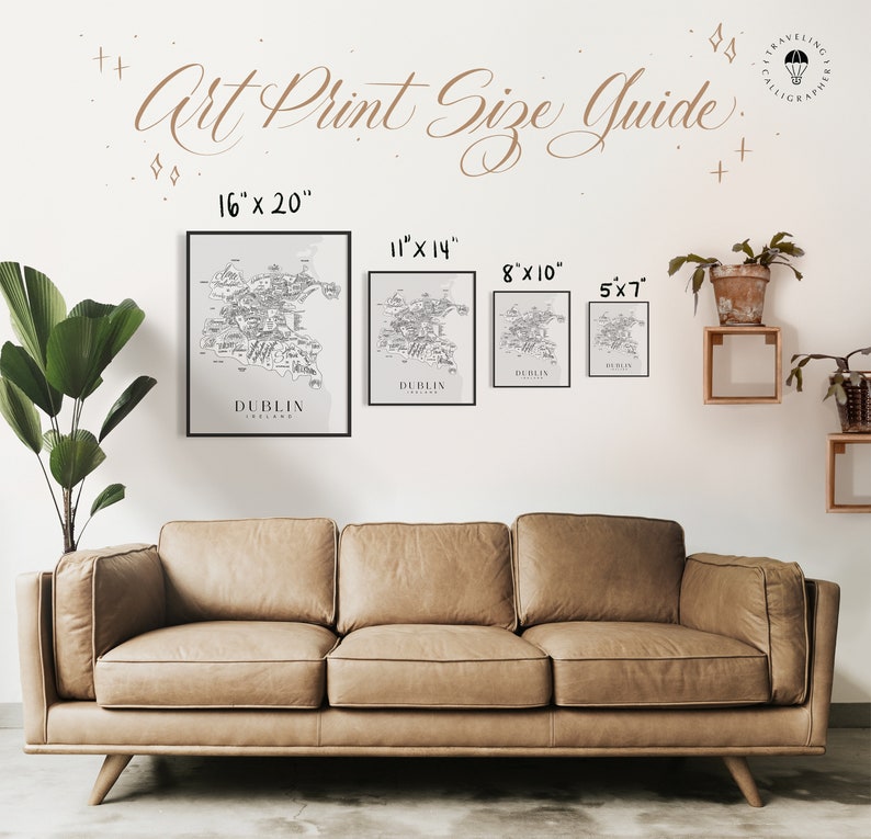 Dublin Ireland Illustrated Map Print 24 Postal Codes Map Etsy