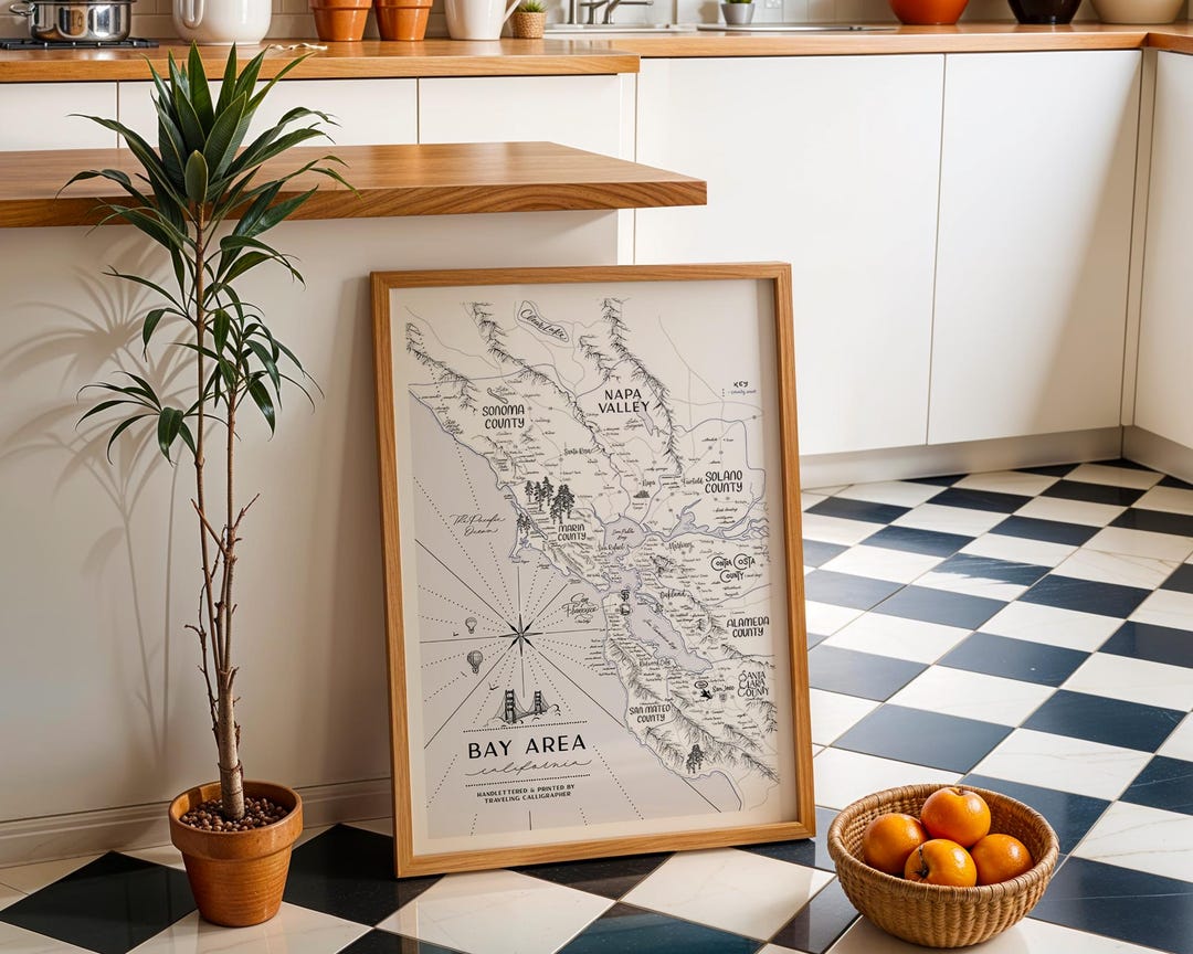 Bay Area Map Print - Yay Area - San Francisco Map - San Jose - Map of ...