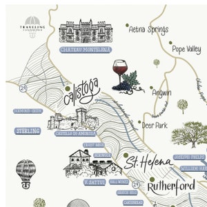 Napa Valley Map (customizable!) Wine Map Print - Wine Lovers - Wine ...