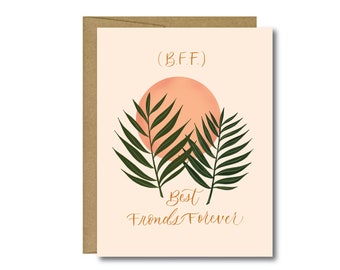 BFF Best Fronds Forever | BFF Card, Best Friends Forever Card, Sweet Friend Card, Best Friend Card, Friend Gift, Sympathy Card, Plant Card