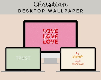 19 Christian Desktop Wallpaper Bundle: Faith-Based Canva Templates (Editable Instant Digital Download)