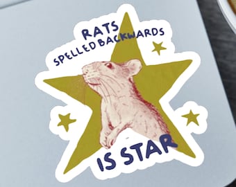 Rats Spelled Backwards Is Star Sticker Funny Rat Meme Vinyl Decal