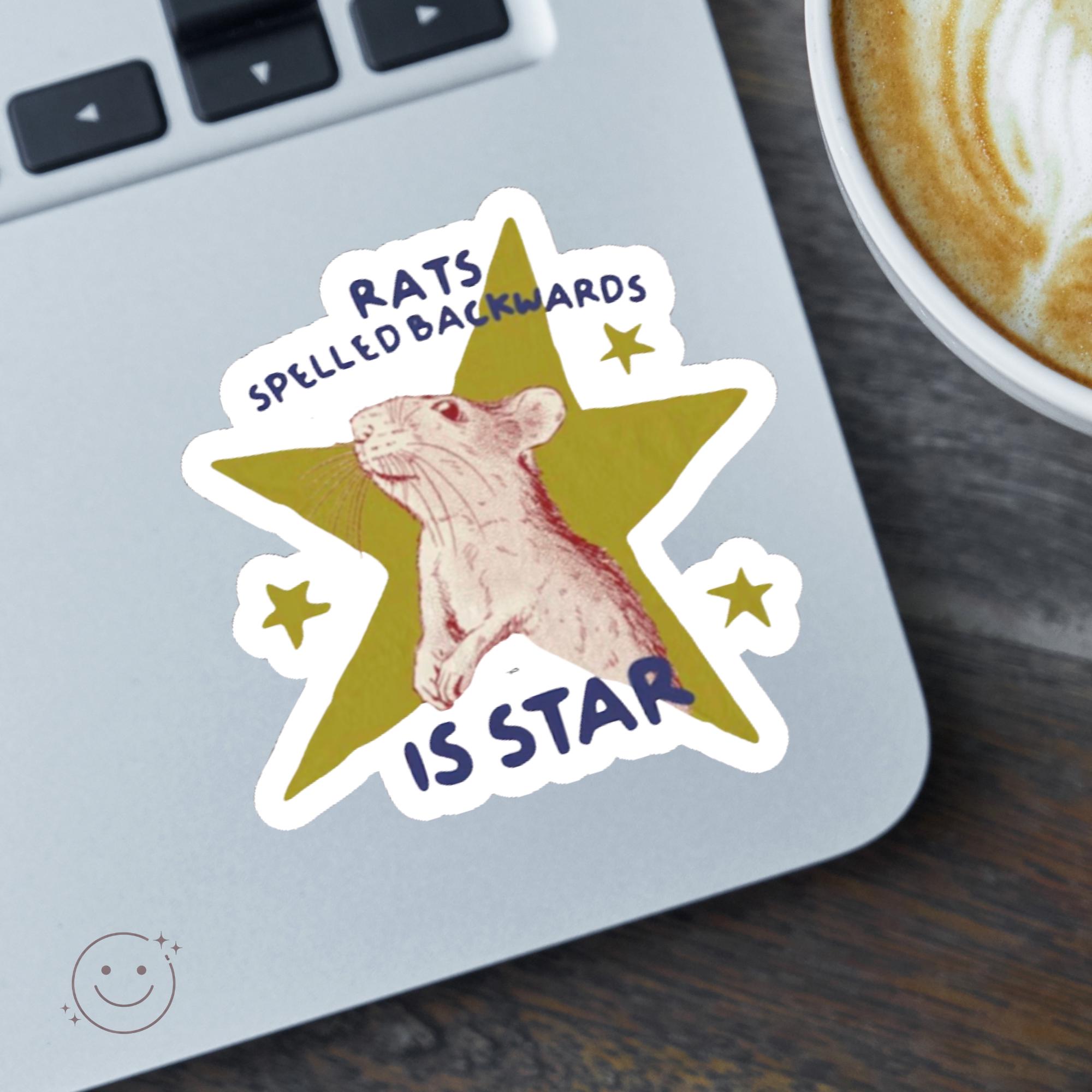 Rats Spelled Backwards is Star Sticker Funny Rat Meme Vinyl Decal - Etsy