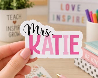 Personalized Teacher Name Sticker Custom Waterproof Vinyl Laptop Decal Gift