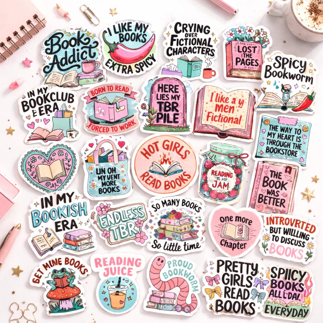 Bookish Sticker Pack – 28 Waterproof Vinyl Reader Stickers | Booktok ...