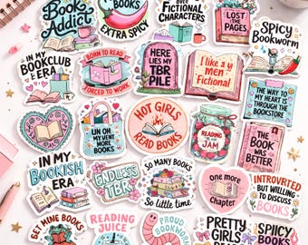 Bookish Sticker Pack – 28 Waterproof Vinyl Reader Stickers | BookTok Bundle for Kindle, Laptop