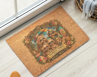 Zerbino "Prima Estate della Famiglia Royal Shih Tzu": Decorazione per la spiaggia con cani