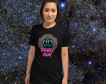 Rebel Scum Resistance Star Wars Leia Space Buns T-shirt unisexe à manches courtes