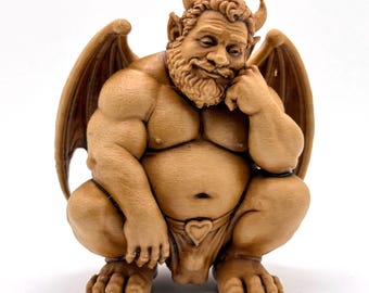 Orsetto gargoyle da scrivania / Statuetta da collezione orsetto gay / 85 mm (NUOVA DIMENSIONE!)