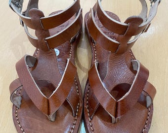 Sandales marocaines pour femmes en cuir véritable - Collection printemps - Élégantes pour l'été
