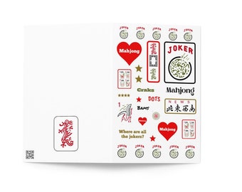 Mahjong Card, Mahjong Gift for Women, Gift Card Set for Mahjong, Birthday Friendship Thank you Mah Jongg