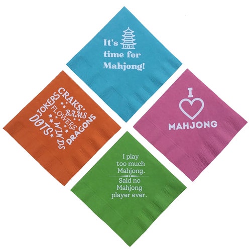 Mah Jongg Cocktail Napkins Etsy