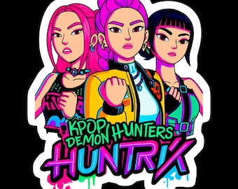 Huntrix PNG, Kpop Demon Hunter PNG, Kpop T-Shirt Design, Demon Hunters Graphic, Saja Boys Girls Band PNG, Sublimation Digital Download