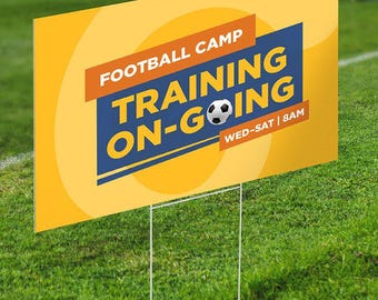 Aangepast bord voetbalkampeerterrein | Doorlopend gazondisplay trainen