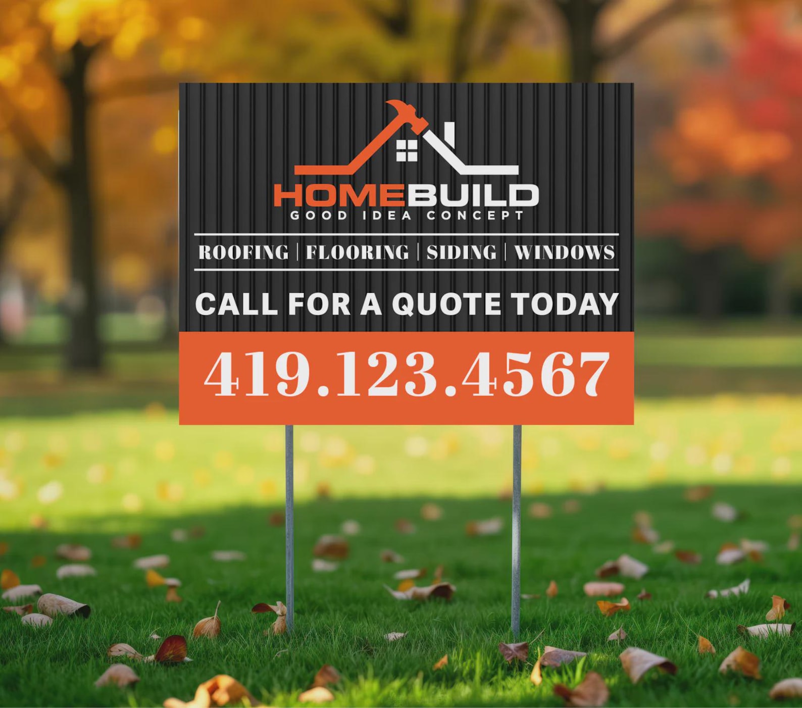 Sign Fitters Custom Contractor Yard Sign | Business Advertising, Roofing, Siding ...
