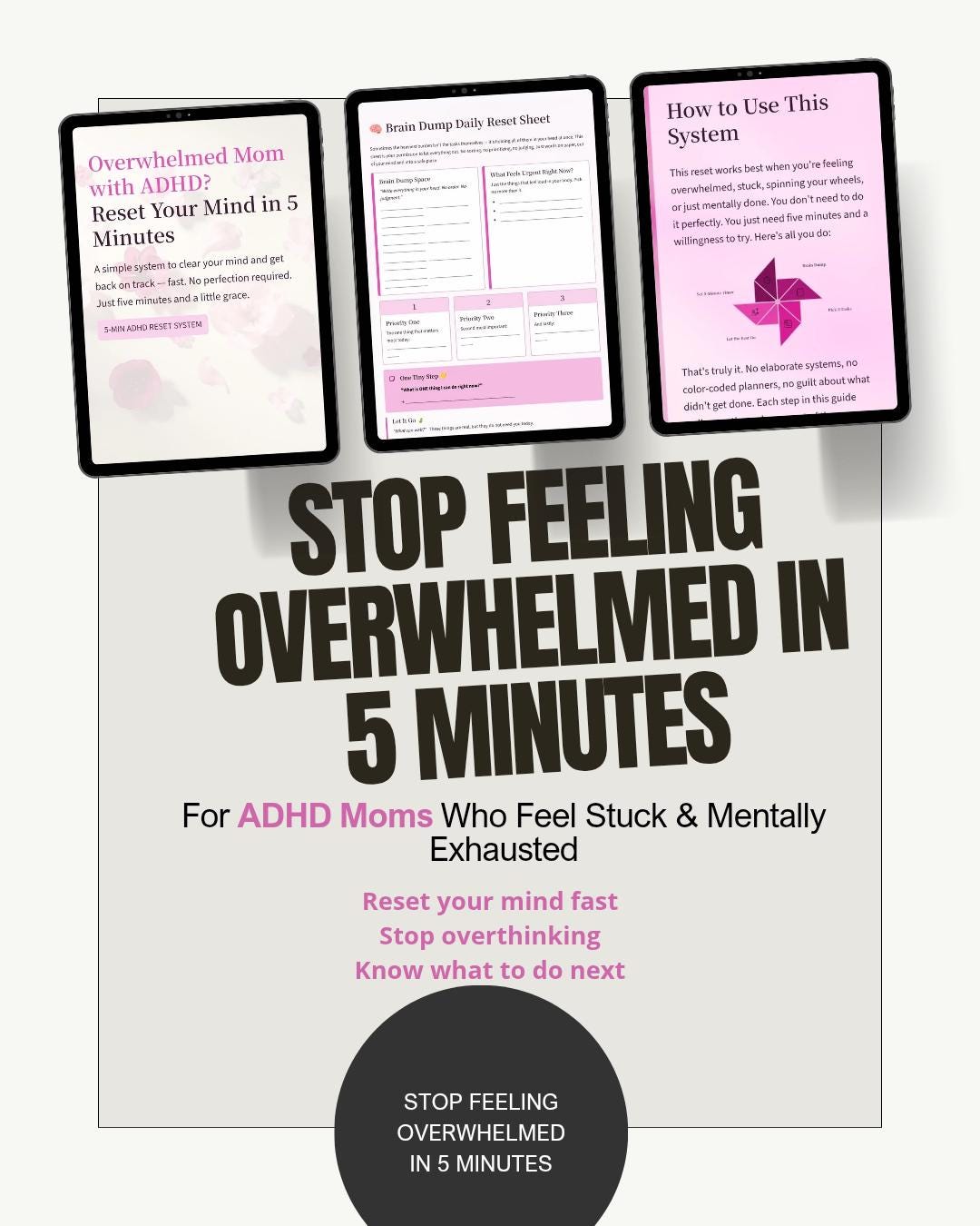 ADHD Planner for Moms Printable | Overwhelmed Mom Reset | Brain Dump ...