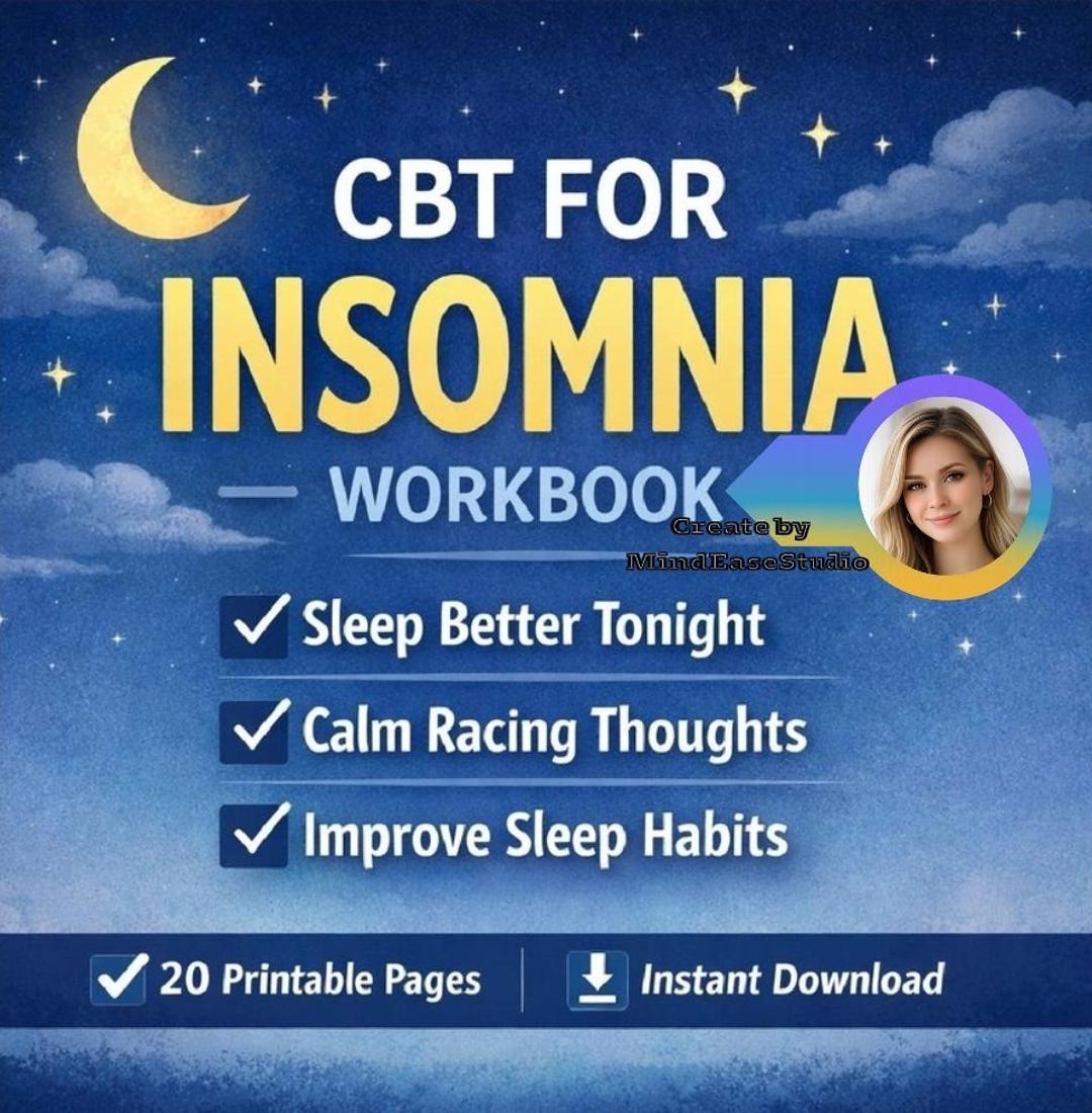 CBT for Insomnia Workbook Printable | Sleep Tracker & Sleep Log | Night ...