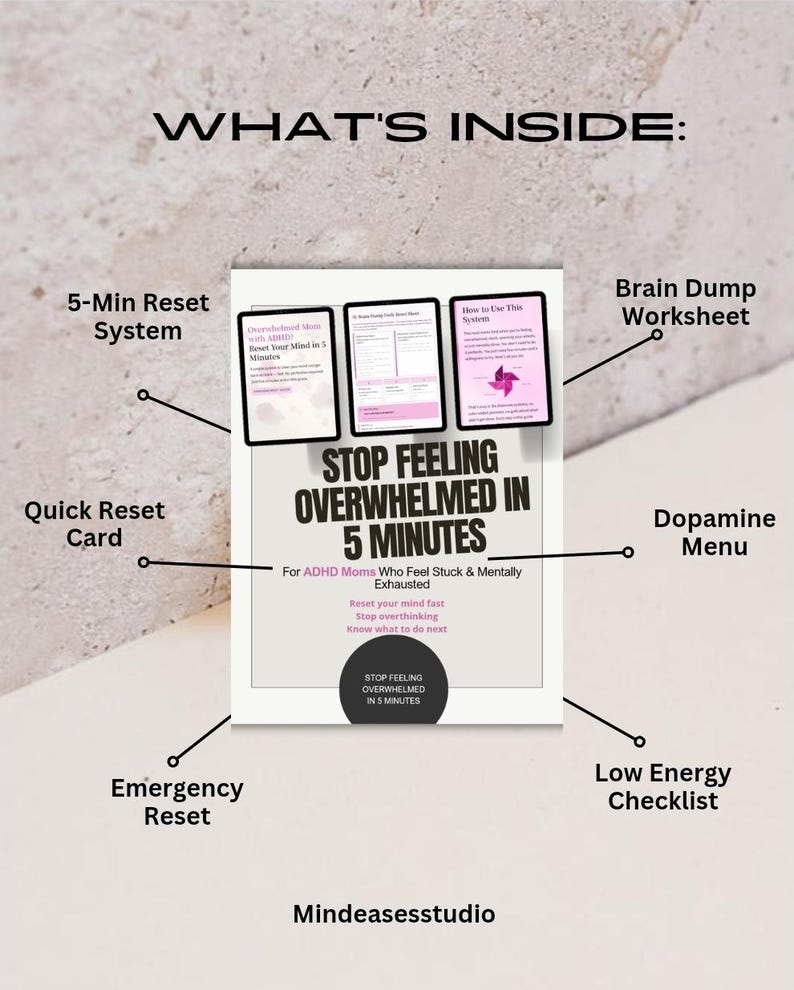 ADHD Planner for Moms Printable | Overwhelmed Mom Reset | Brain Dump ...