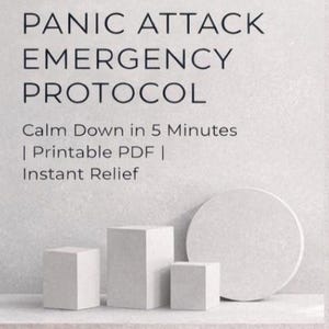 Panic Attack Emergency Protocol PDF | Calm Down Fast in 5 Minutes | Anxiety Relief Printable Guide | Immediate SOS Technique