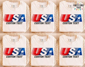 Custom Americana T-Shirt, 4th July USA Tee, Red White & Blue Shirt, Soccer Tee, Worlds Game Shirt, Soccer Shirt