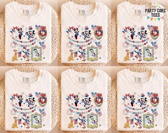 Disney Mickey And Friends 250 Years Signature Shirt, Disney 250th America Anniversary Shirt, Independence Day Shirt, Patriotic Tee