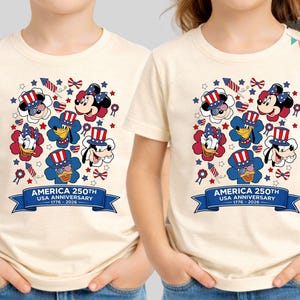 Mickey and Friends 4th July 2026 Shirt, Disney Independence Day Tee, Disneyland Family, Walt Disney World T-shirt image 1