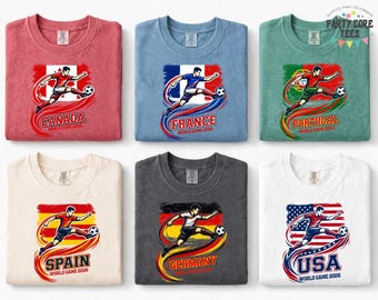 Country Flag Tee 2026, World Game Soccer Shirt 2026, Soccer Fan Gift, Family Matching Football Tee Country Shirt, Retro Match Day Shirt