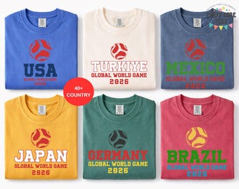 Retro Country Soccer Tshirt, Soccer Vintage Football Fan World Game Tee, World Game Soccer 2026 Shirt