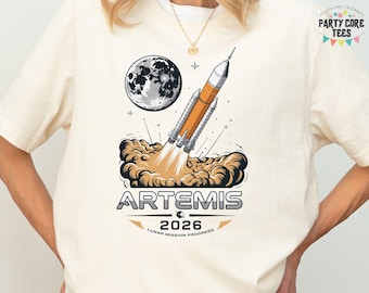 Artemis II 2026 Rocket Launch T-Shirt, Artemis 2 Journey Around the Moon, Space Enthusiast Gift, NASA Mission Graphic Tee
