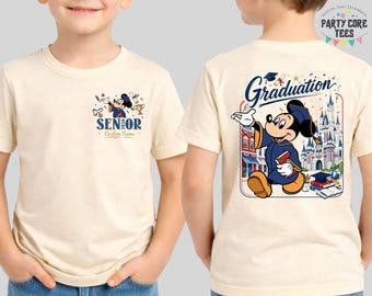 Two sided Disney Graduation 2026 Senior Trip Shirt, Personalized Mickey & Friends Grad Tee, Disney Grad Squad Shirt, Disney Senior Trip Tee