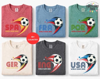 World Game Soccer Shirt, USA Argentina Germany Portugal Soccer Tee, Football Fan Shirt, Game Day Shirt, Soccer Fan Gift Tee