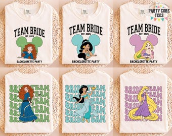 Shirt prinses vrijgezellenfeest, Disney Assepoester T-shirt bruid, Rapunzel T-shirt bruidsmeisje, Sneeuwwitje team bruidshirt