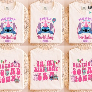 Stitch Birthday Shirt, Disney Family Birthday Tee, In My Birthday Era Tees, Angel and Stitch Birthday Girl Shirt, Stitch Toddler Kids image 1