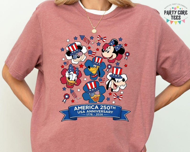 Mickey and Friends 4th July 2026 Shirt, Disney Independence Day Tee, Disneyland Family, Walt Disney World T-shirt image 2