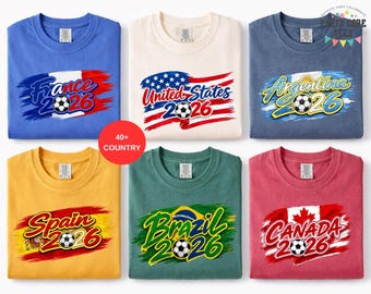 Country Flags Names Shirts, Global Nation Teams Soccer T-Shirts, Football Tees, Family World Game Matching Tees