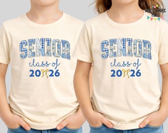 Retro Senior 2026 Shirt, Faux Patchwork Class of 2026 Shirt, Senior Night, Toile De Jouy Senior Floral Shirt, High School Senior Gift