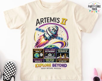 Artemis II Mission Shirt, Orion MPCV Space Exploration Tee, SLS Rocket Science Gift, Lunar Return Infographic T-Shirt, Astronomy Lover