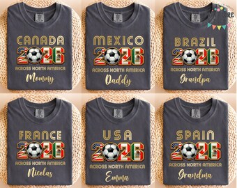 Custom World Game 2026 Shirt, USA Canada Mexico T-Shirt, Match Day Shirt, Football Fan Gift, Soccer Lover Gift