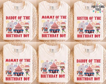 Comfortkleuren Aangepast geweldig shirt voor verjaardagsfeestje circus, verjaardagsshirt circusthema, familiematching shirt carnavalsfeest