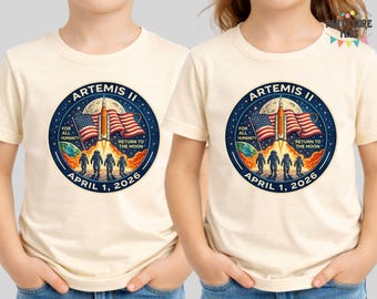 Artemis II Mission Shirt, Return to the Moon 2026 Tee, Retro Astronaut Graphic T-Shirt, Astronomy Lover Gift