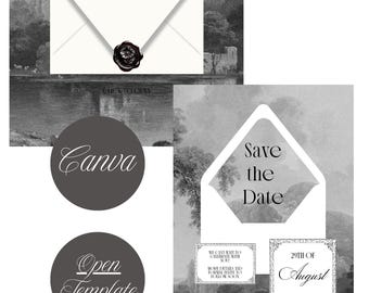 Réservez cette date vintage noir et blanc