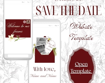 Burgundy Save The Date Template