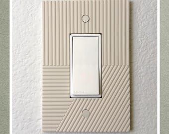 Single Rocker Switch Cover, Fluted Wall Plate, Modern Ribbed Light Switch Cover, Minimalist Decor, Architectural Wall Plate