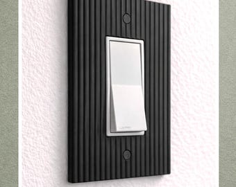 Fluted Rocker Switch Cover Plate: Modern Ribbed 3D Printed Wall Decor